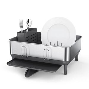 simplehuman -  Compact Steel Frame Dish Rack Brushed  Gray